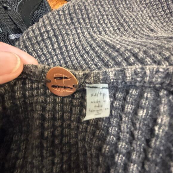 NWT Free People Black/Gray High Neck Mini Dress – Size S, 100% Cotton - Picture 7 of 7